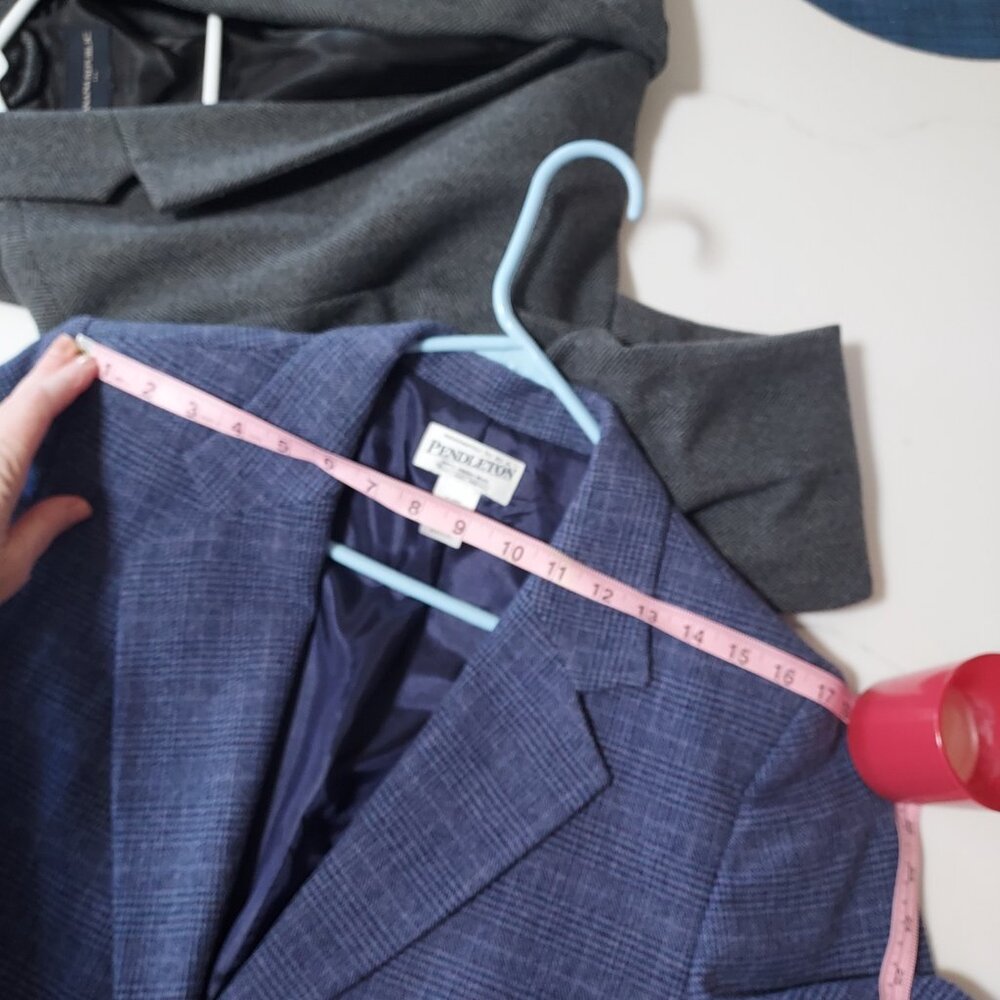 Wool Pendleton Blue Plaid Blazer